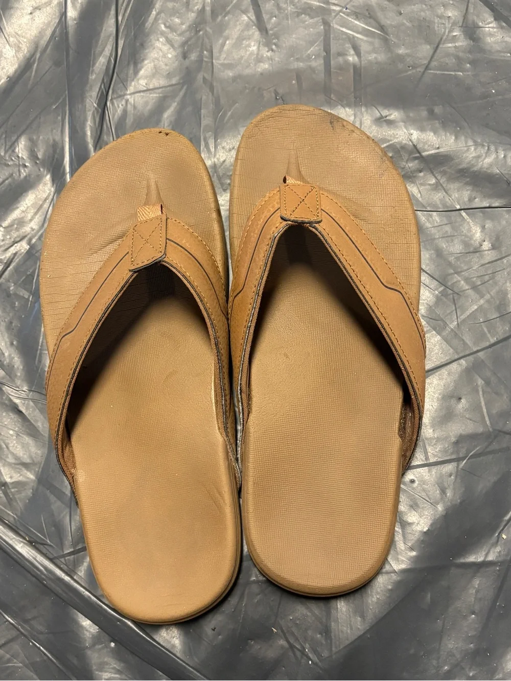 Men's Tan Flip Flop Sandals
